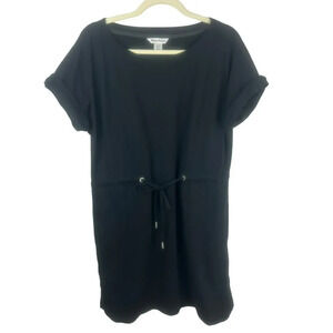 Tommy Bahama Dress Women Small Black Stretch Knit Drawstring Waist Short Length
